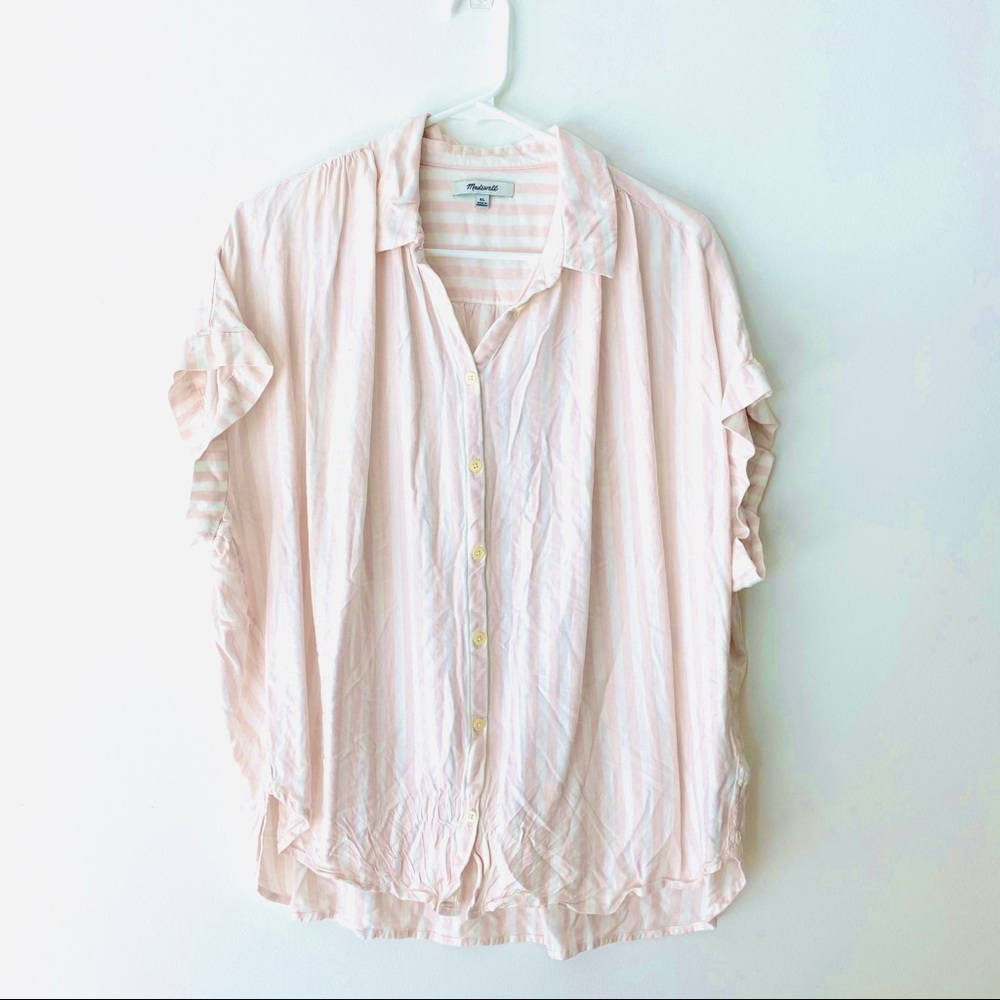 Madewell Viscose Pink Stripe Top